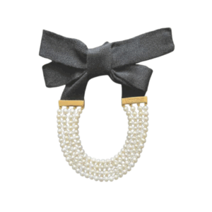 Collana cachemire con 4 fili perle