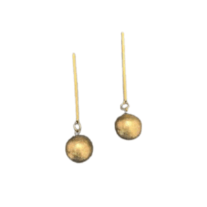 Orecchino barra con sfera oro antico