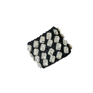 Bracciale cachemire nero e cristalli